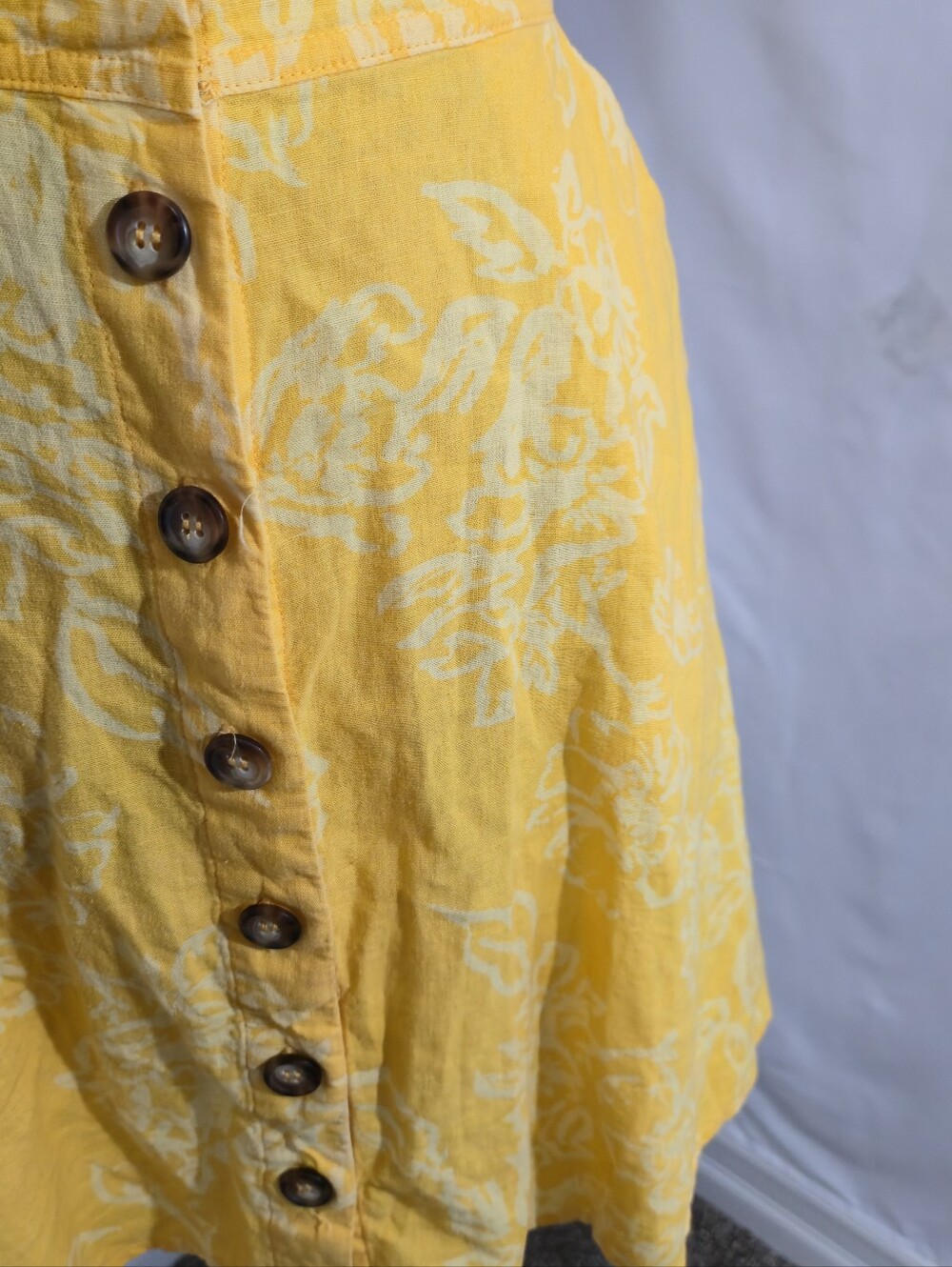 Free People Yellow Floral Button-Front Mini Dress - Picture 2 of 10